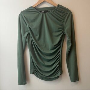 ZARA Rushed Long Sleeve Top